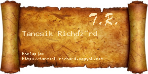 Tancsik Richárd névjegykártya