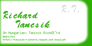 richard tancsik business card